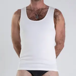 Mens Rib Singlet Natural